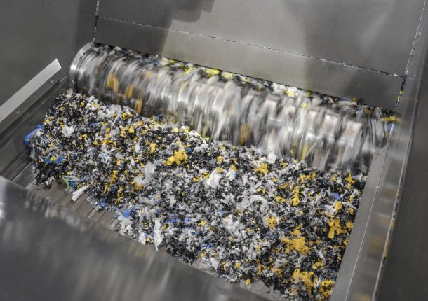 Rotor zerkleinert Kunststoff Folien Abfall