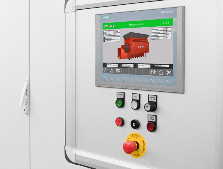 SPS-Steuerung Touchscreen Shredder