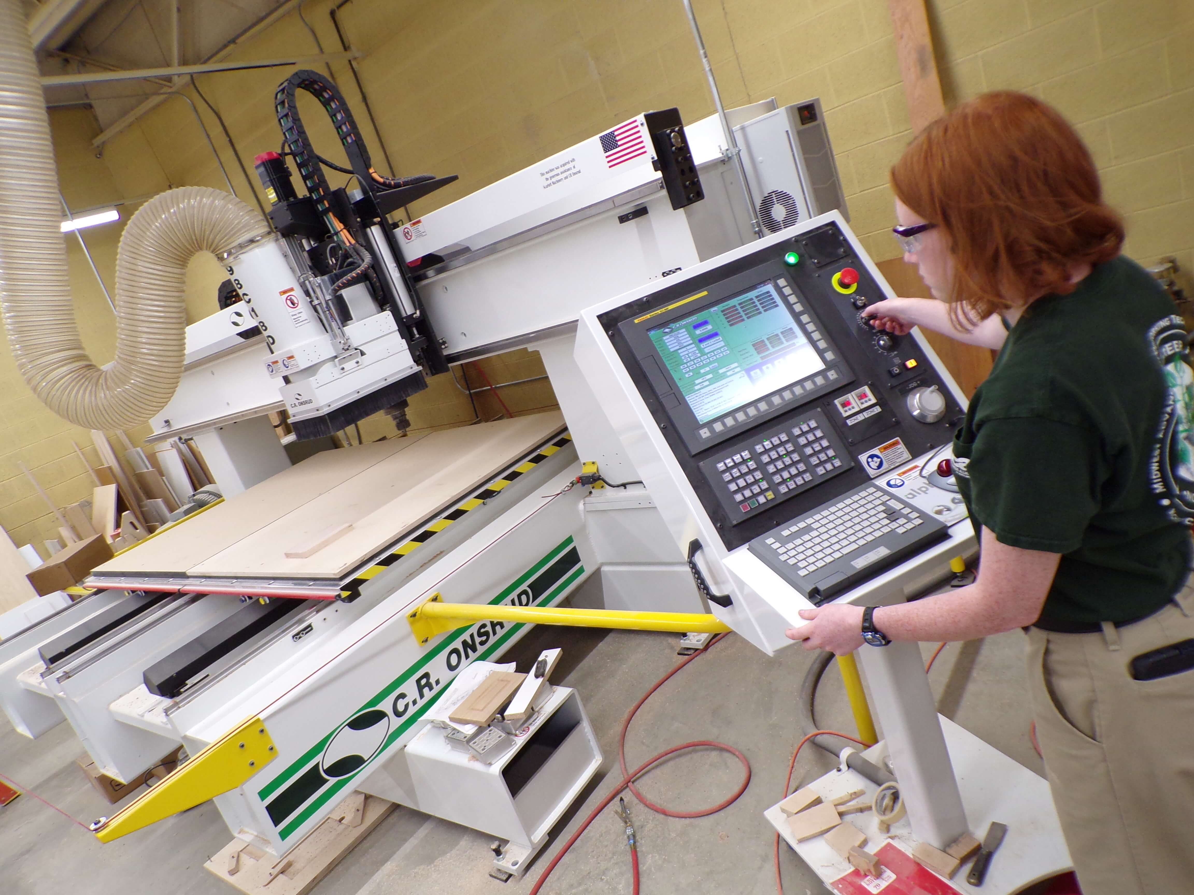 woodworking training: students learn how to operate woodworking machinery