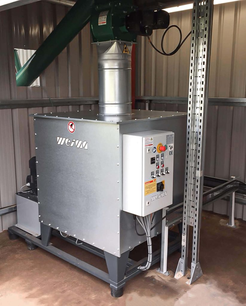 The compact WEIMA C 140 briquetting press for carbon negative production