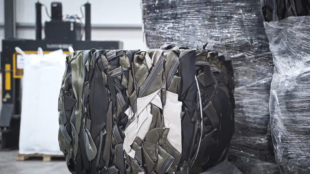 Various shapes and sizes of plastic are recycled