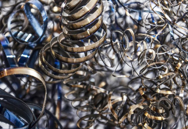 Metal shavings before the recycling process