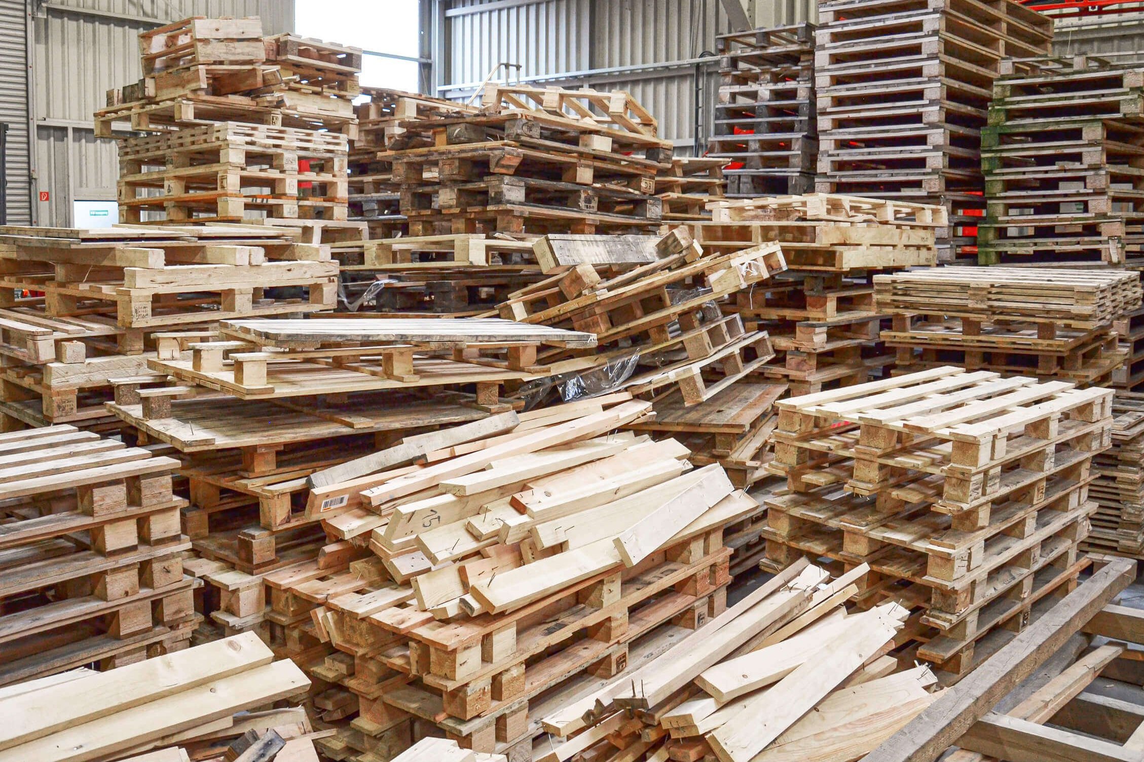 Stack of wooden pallets