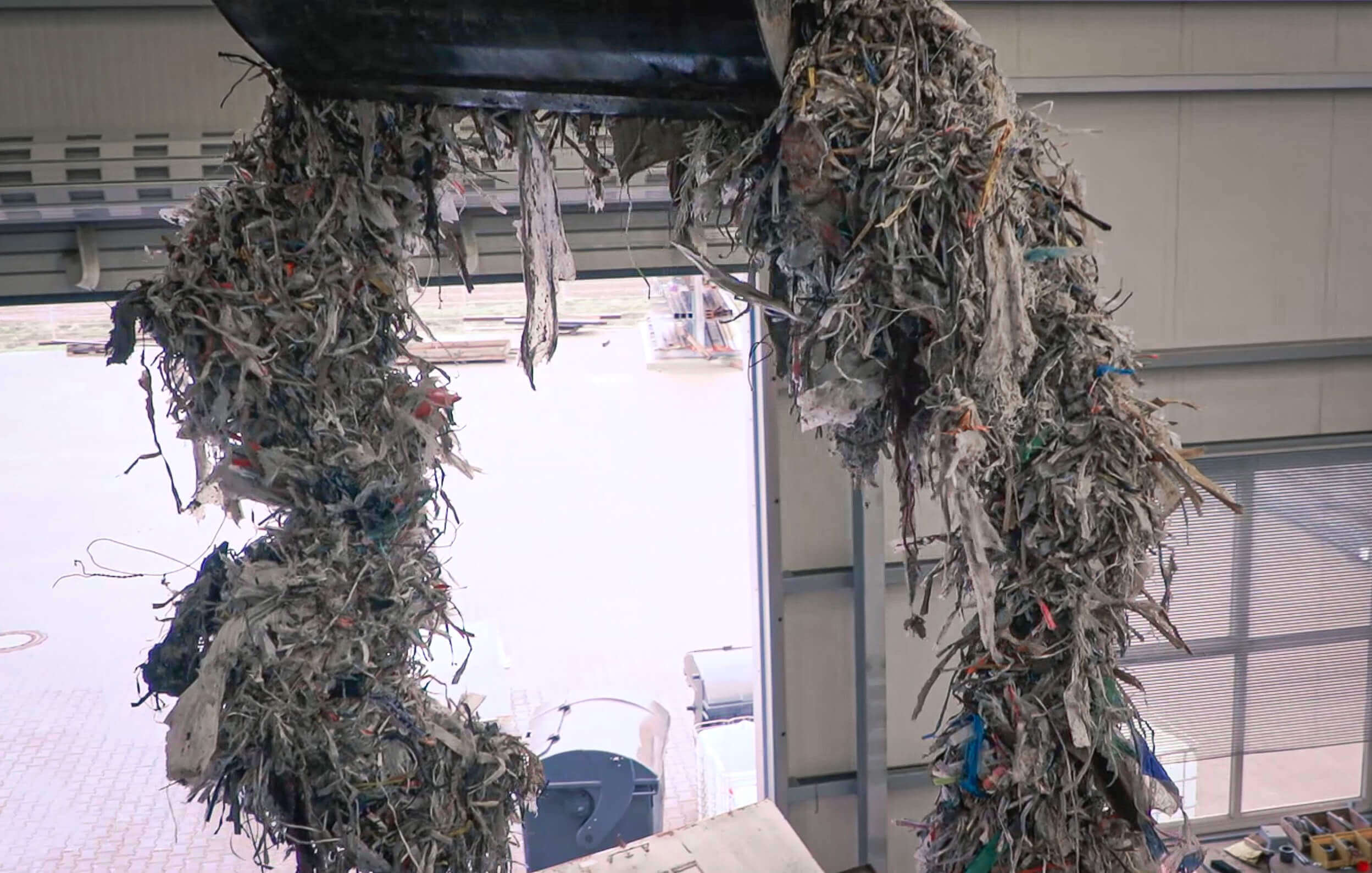 Pulper waste rope from paper production