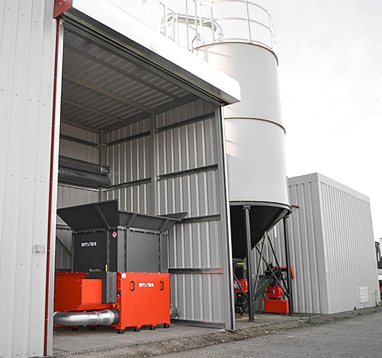 WEIMA wood shredder with air extraction system in England
