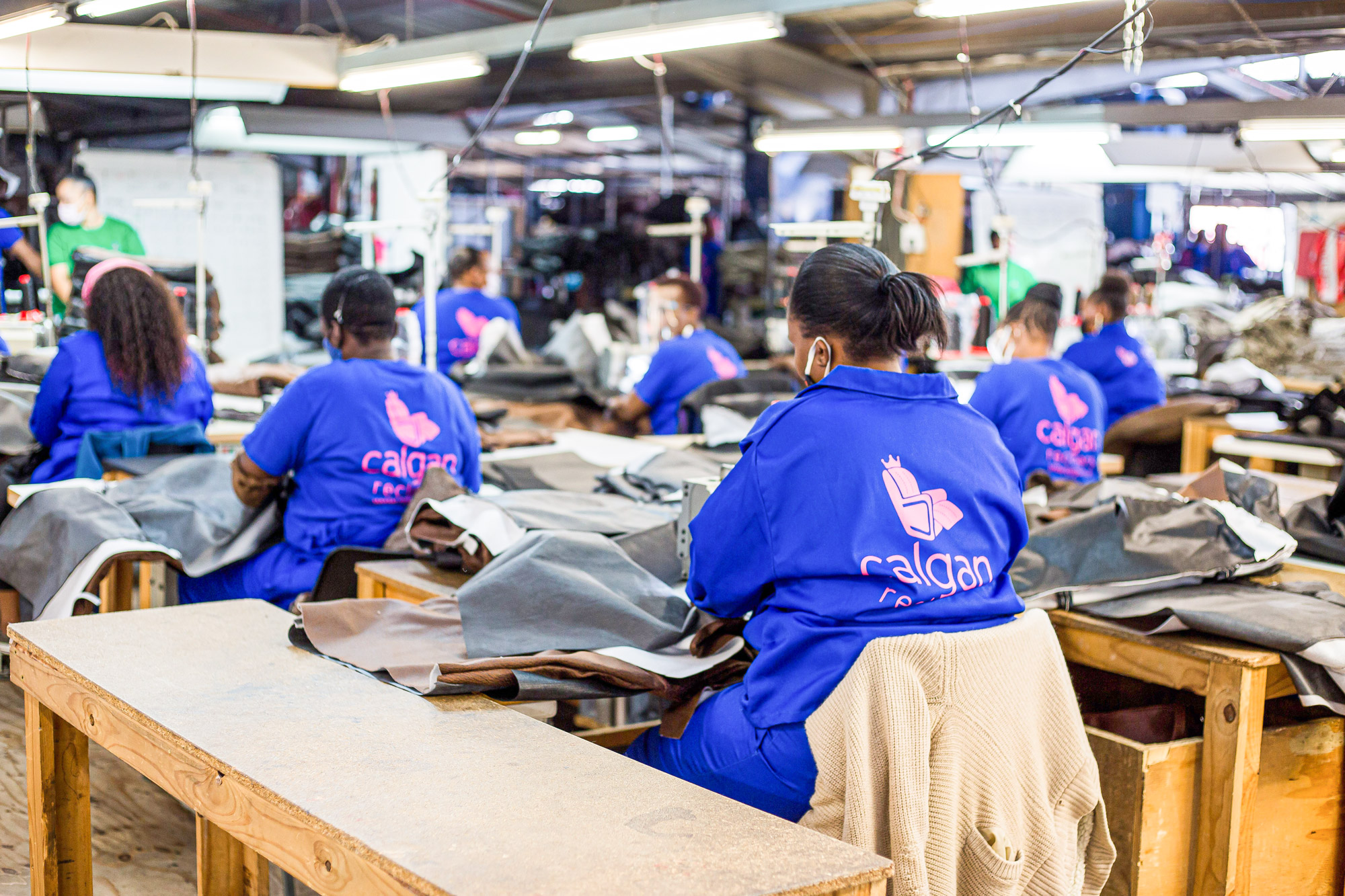 Upholstery sewing department constructs upholstery for furniture