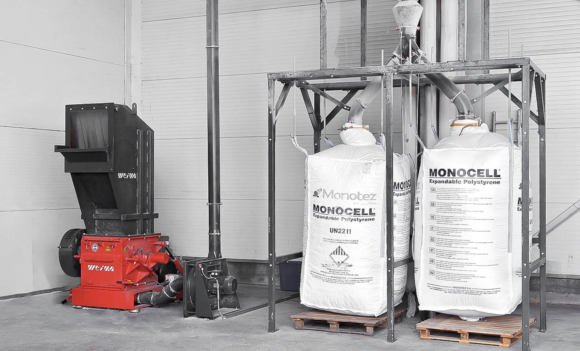 SuperBon granulating of plastic waste for recycling with WEIMA WSM cutting mill