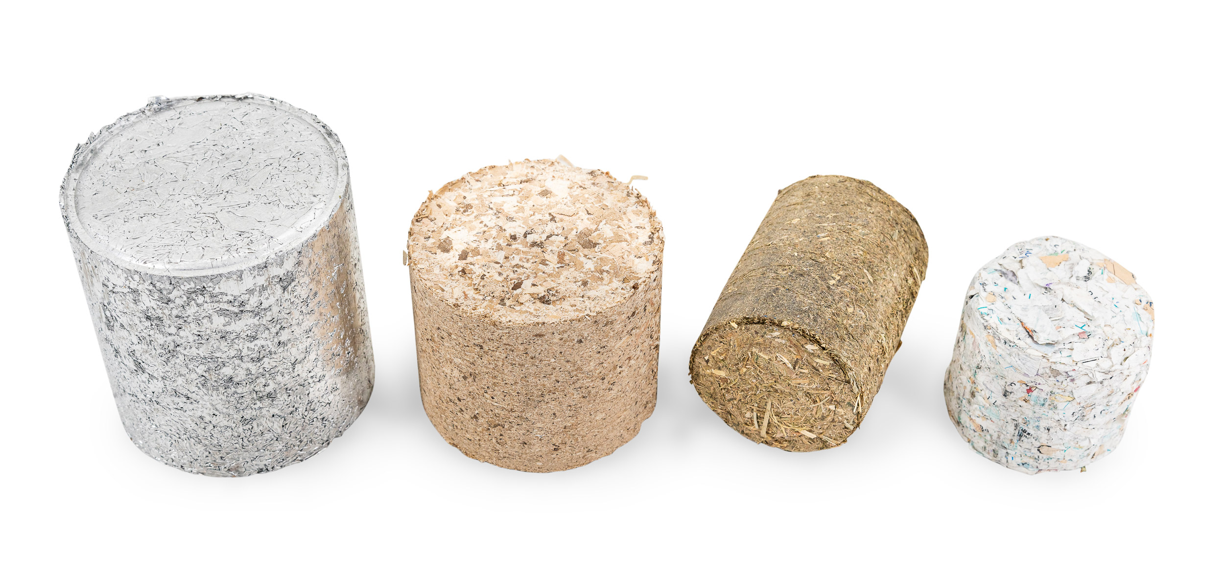 verschiedene Presslinge nebeneinander aufgereiht