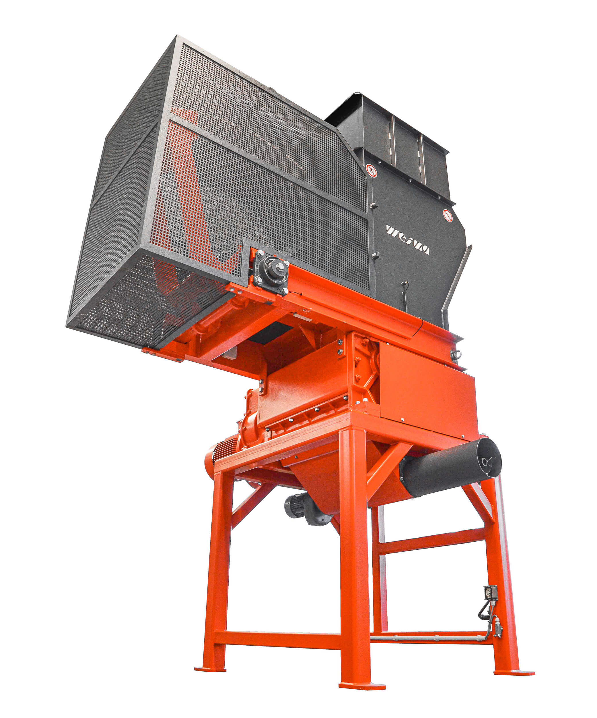 Nachdrückeinrichtung ZM Shredder auf erhöhtem Gestell