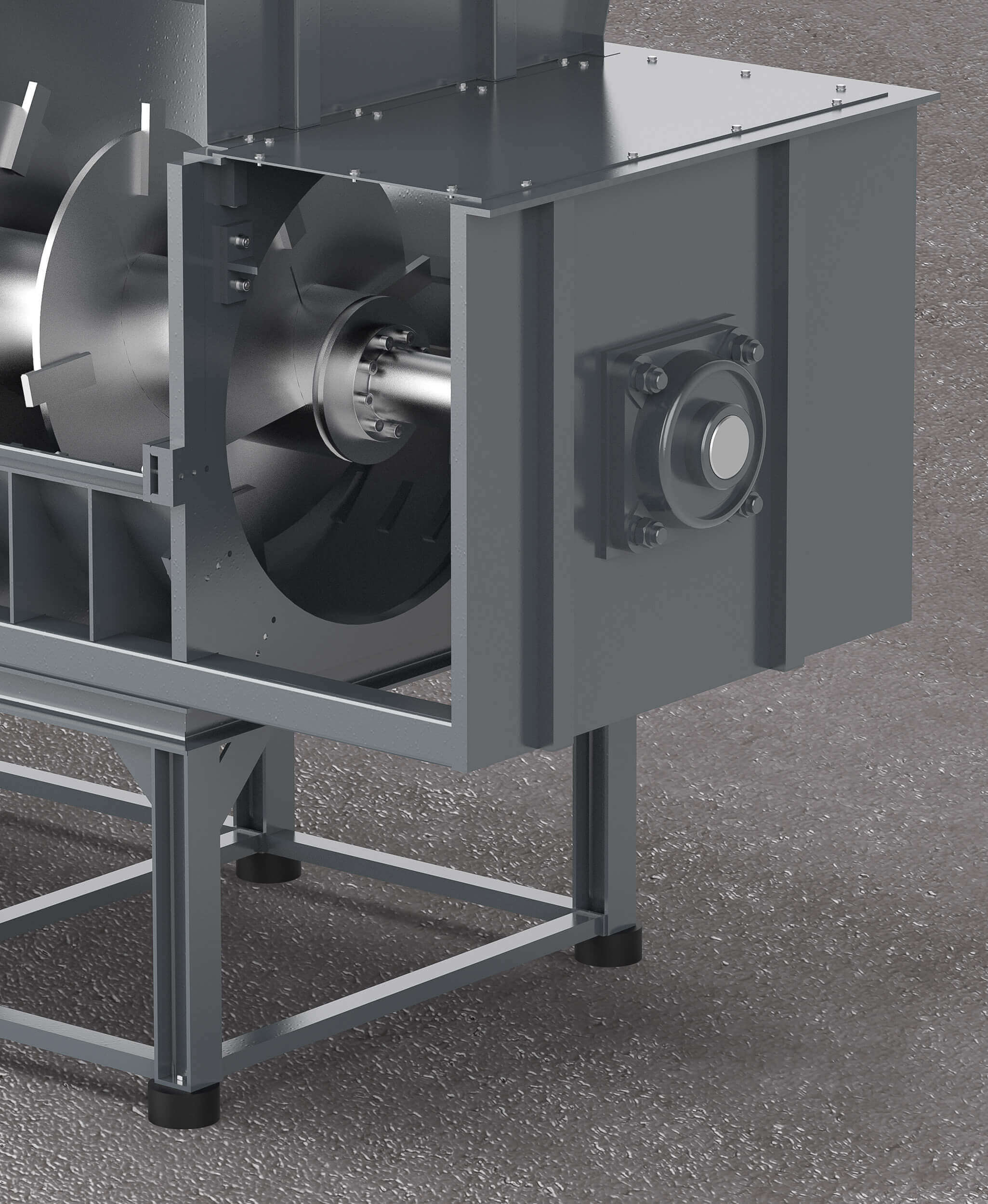 Innenansicht Schnecke von Brikettierpresse