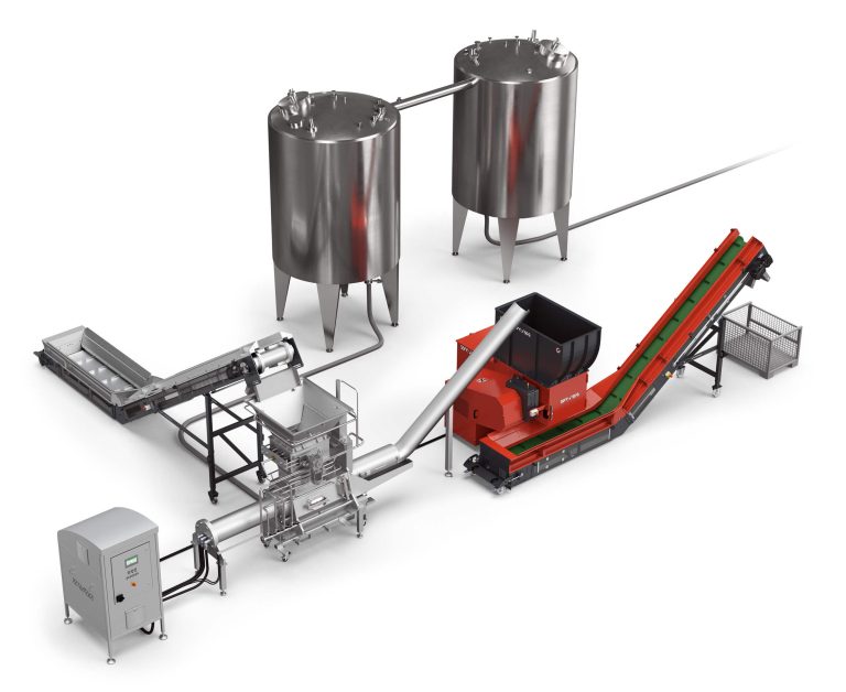 WEIMA connectivity system for shredding, draining and compressing