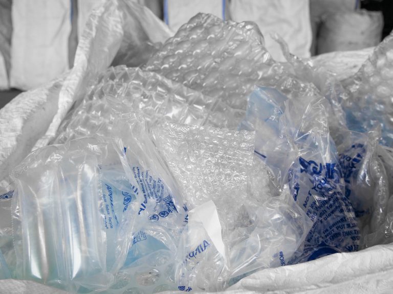 a pile of film/bubble wrap in a super-sack