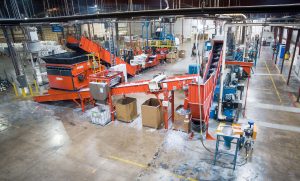 shredder uns extrusion produktionslinie bei fiberon decking