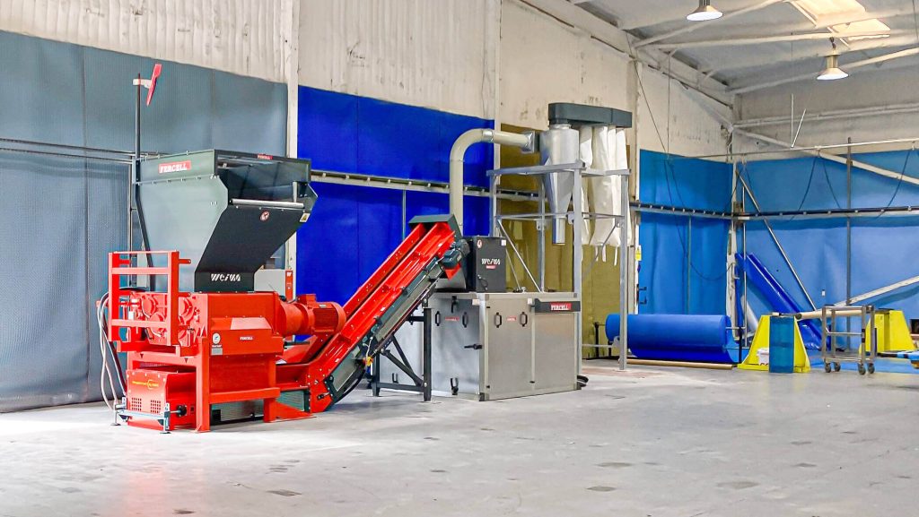 plastipack production hall with weima shredding system for pool cover scrap