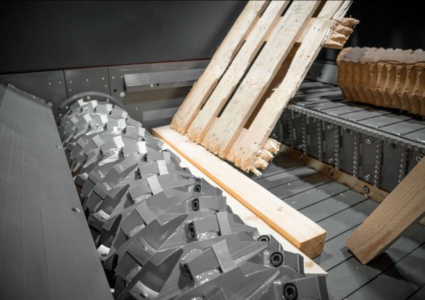 weima shredder rotor with waste wood