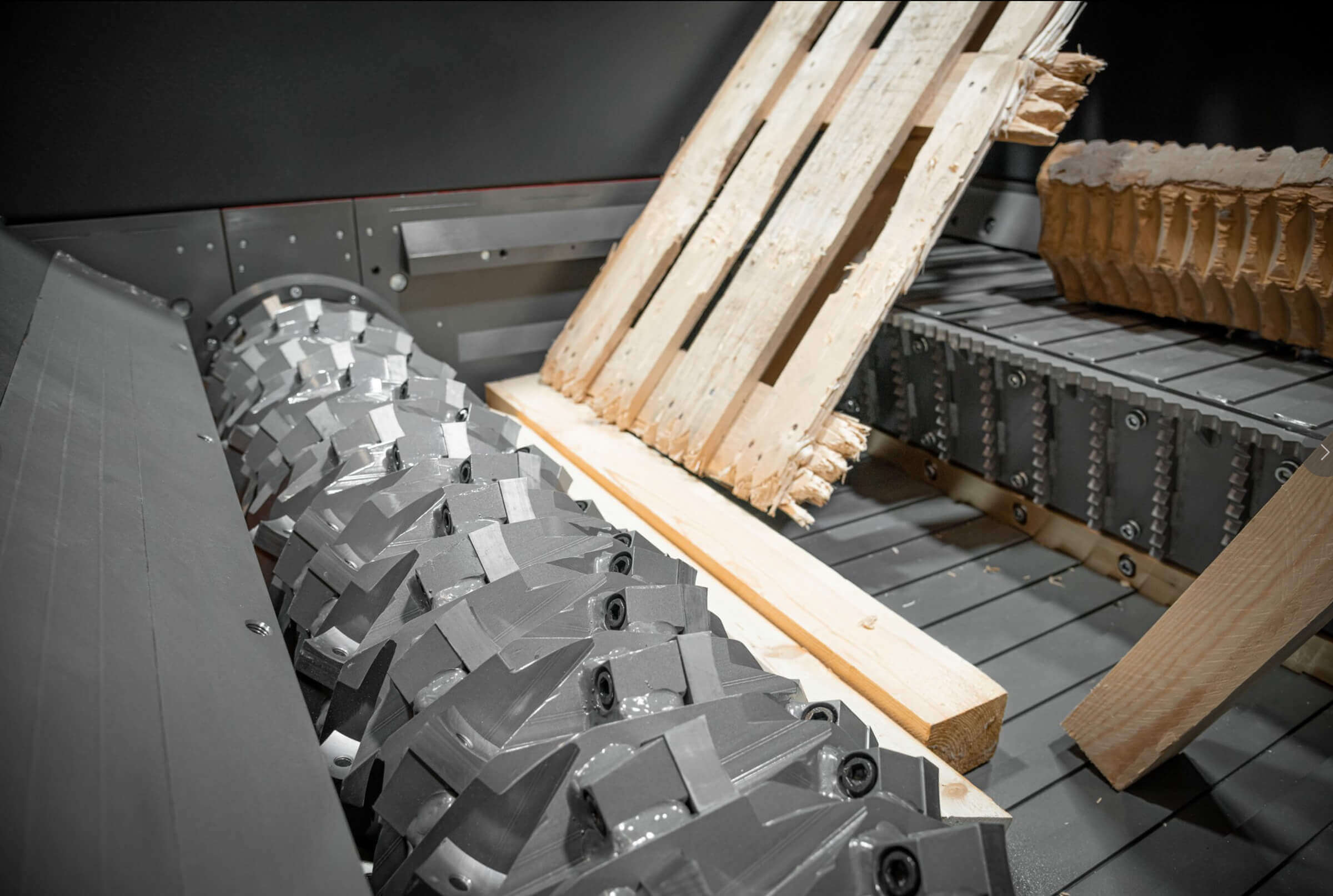 weima shredder rotor with waste wood