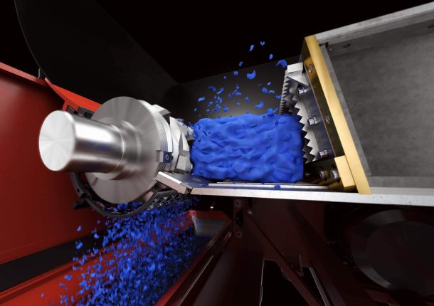 weima rotor shreds big blue plastic lump