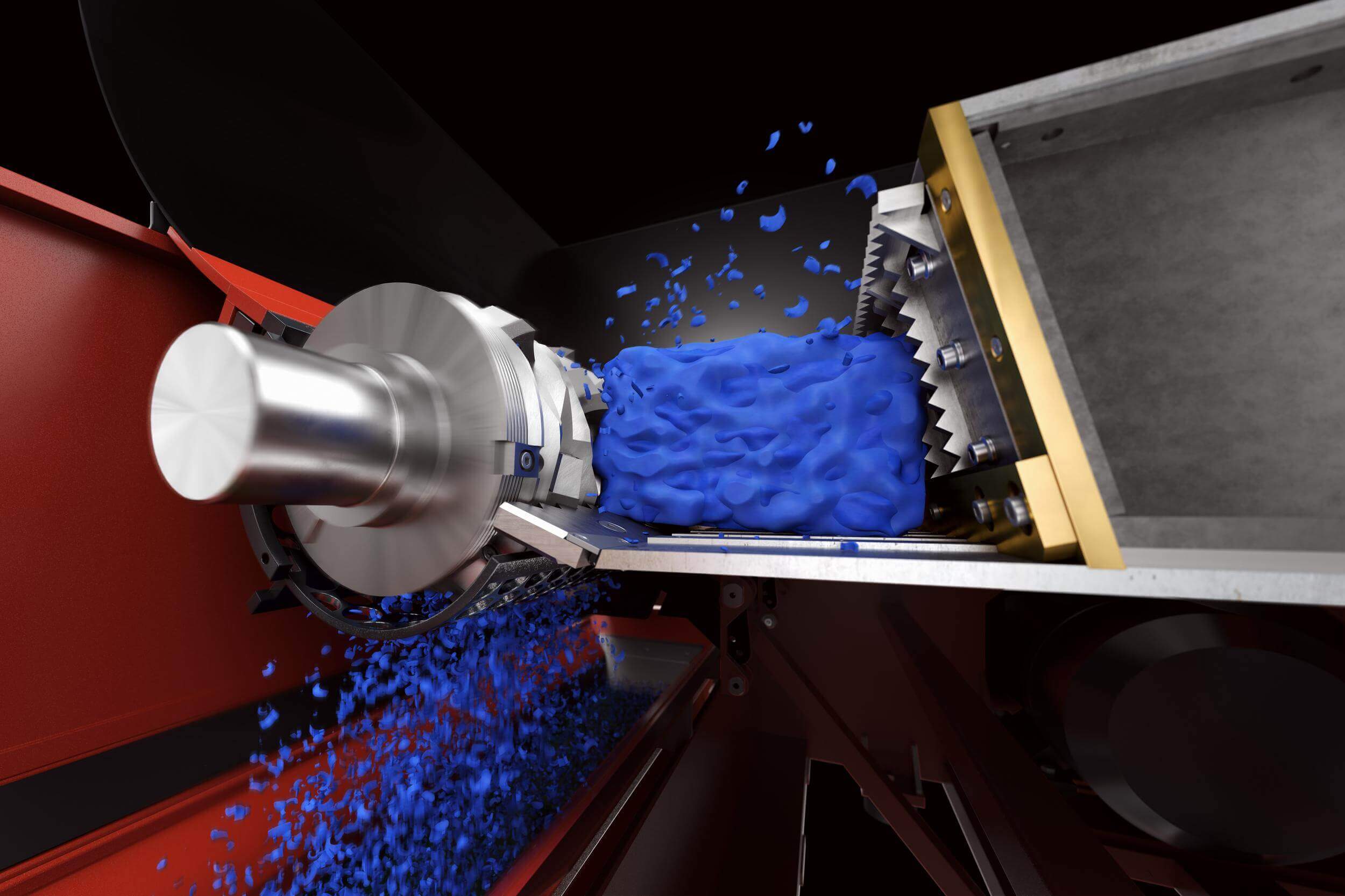 weima rotor shreds big blue plastic lump