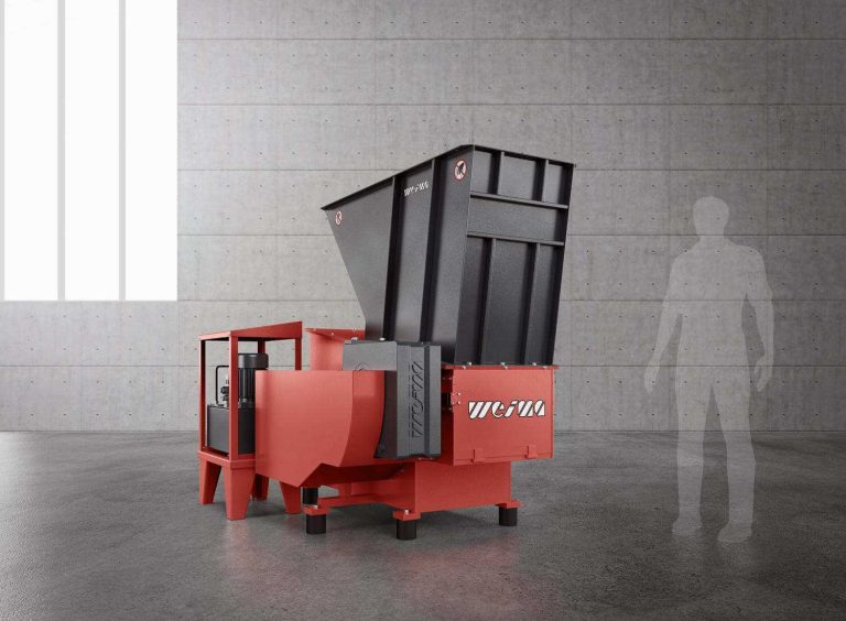 A 3d rendering of a WEIMA WMS 60 single-shaft shredder