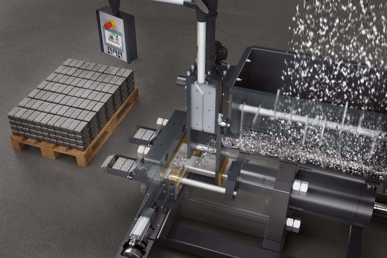 Briquetting process with metal