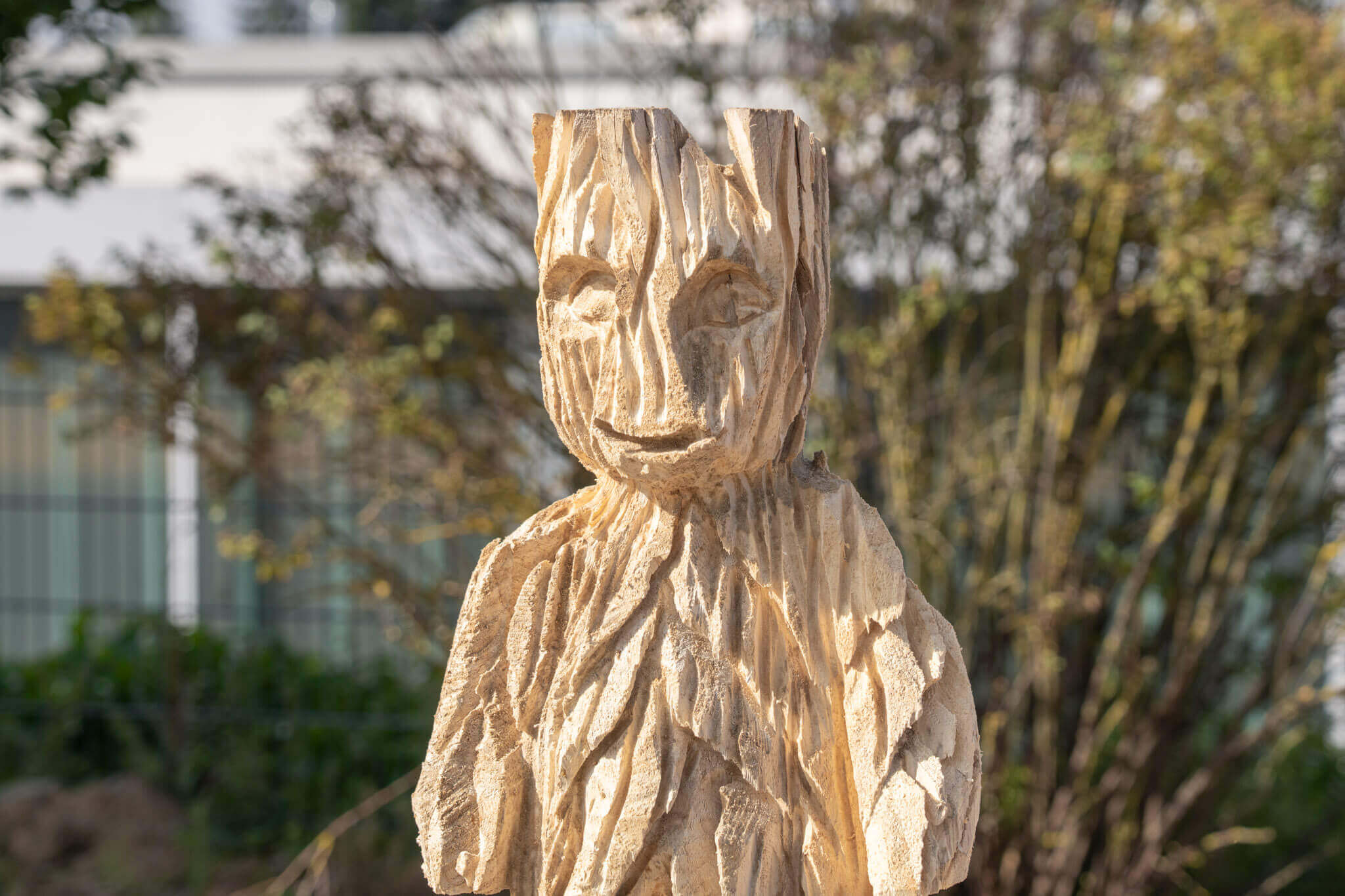 A finished carved wooden sculpture
