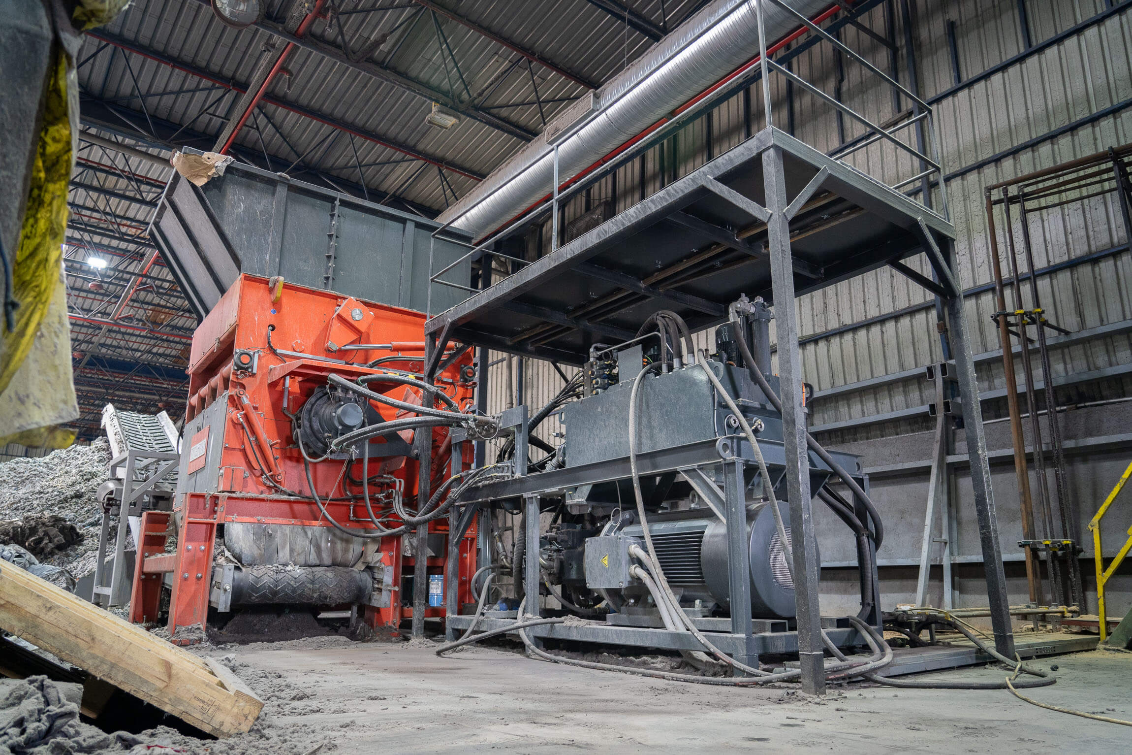 Large WEIMA shredder for hazardous waste