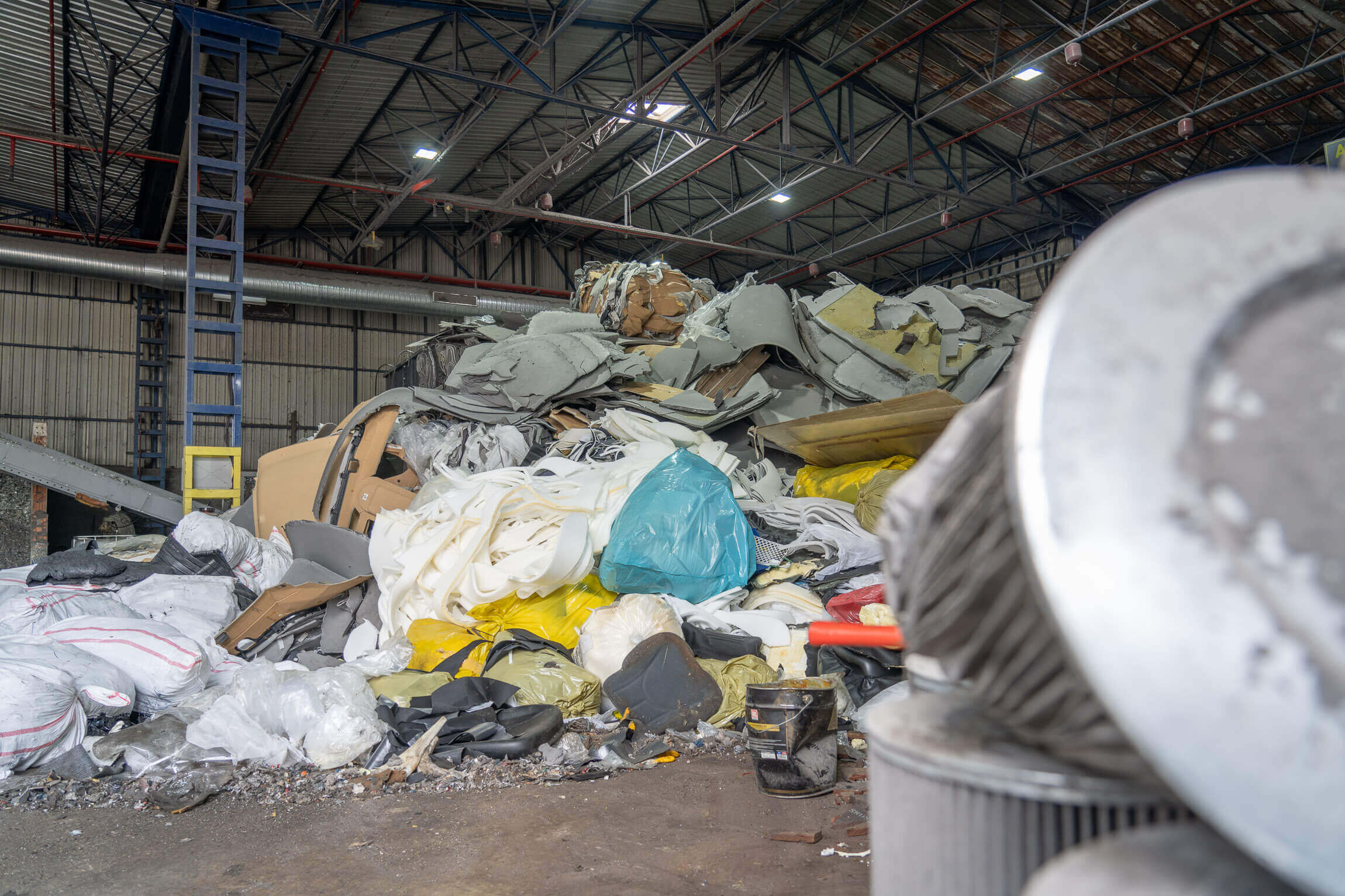 Pile of hazardous waste still to be processed in Dekasan, Turkey