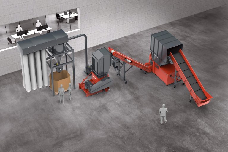 Two-stage recycling system with WEIMA shredder and granulator