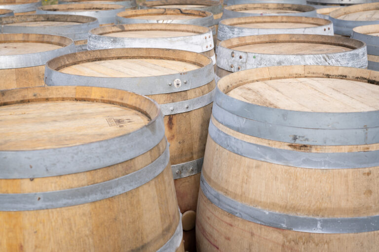 Many barrique barrels