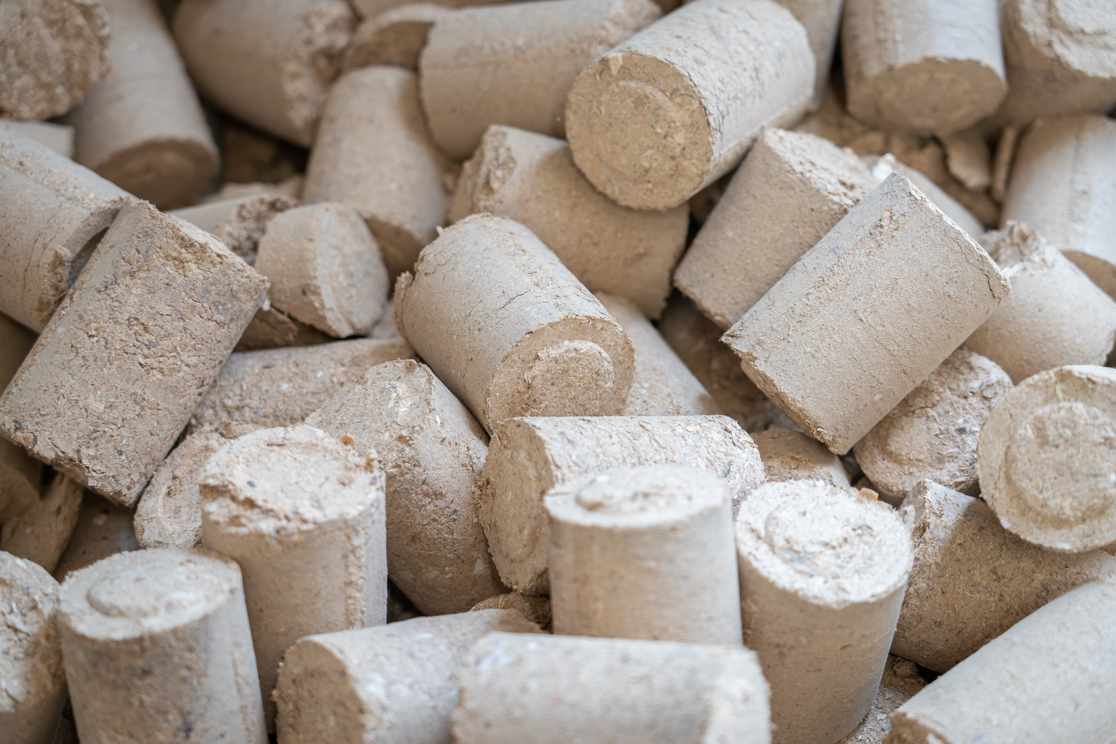 feste Briketts auf einem Haufen